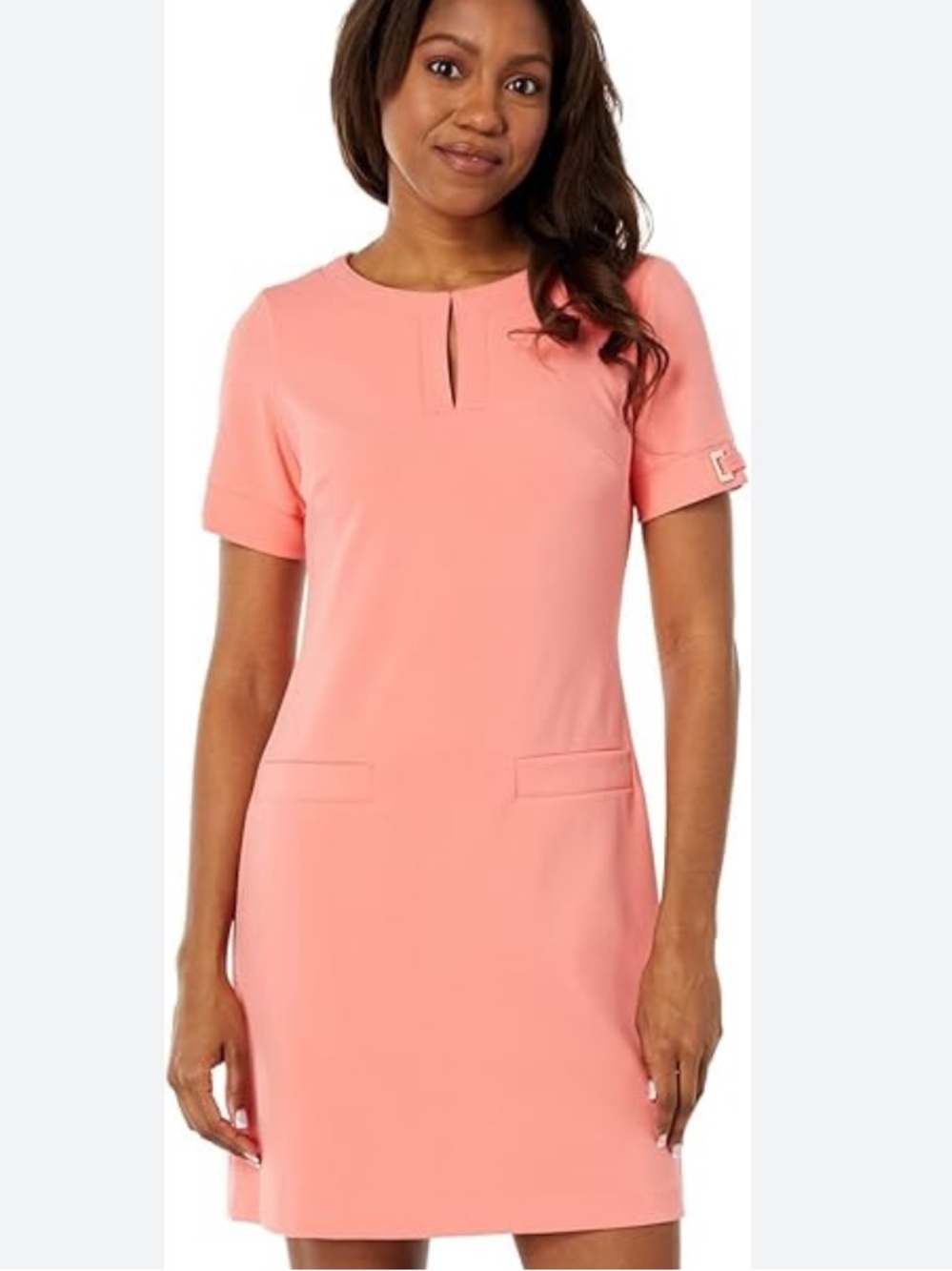 Tommy Hilfiger Coral-Orange Sleeveless Shell Top